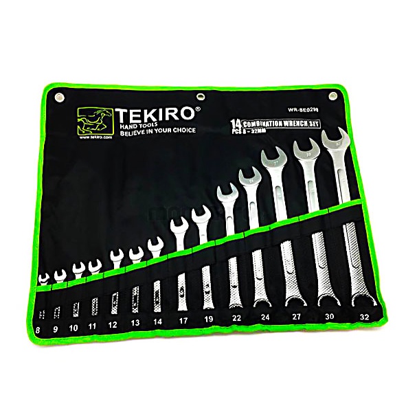 TEKIRO WR-SE0298 Kunci Ring Pas Set 14 Pcs 8-32 mm Combination Wrench