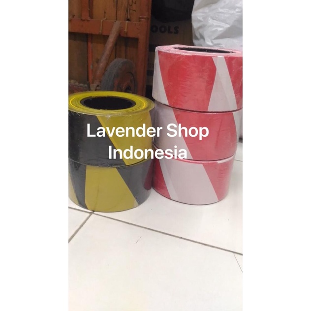 

Police line merah putih / hitam kuning 3" x 300 mtr