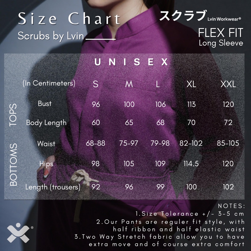 [ Lvin ]  FLEX FIT - Baju OKA Lengan Panjang / Baju Jaga / Set Baju Celana Jaga Oka / Dokter Lengan Pendek / Baju OK / Baju Scrub / Doctor's Scrub II