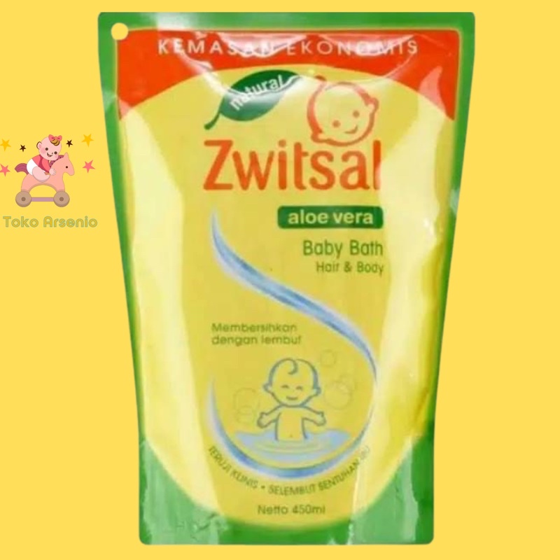 Zwitsal Baby Bath Natural Aloe Vera 2in1 Hair And Body 450ML