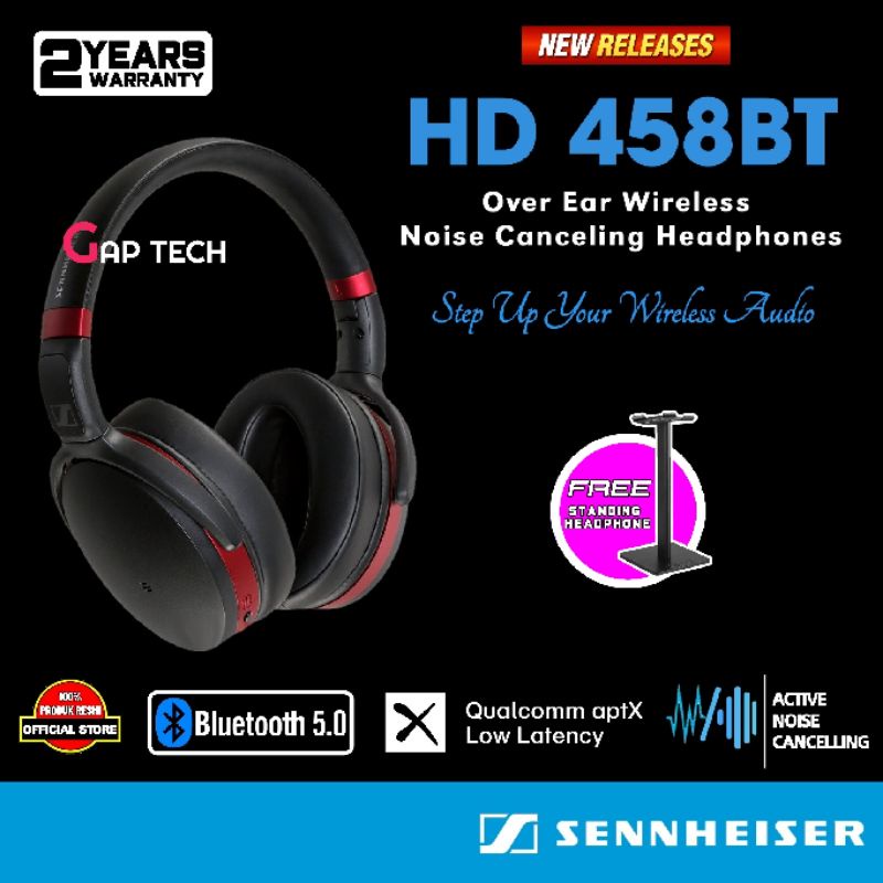 Sennheiser HD 458BT / HD458 BT / HD 458 BT Over Ear Wireless Noise Canceling Headphones Original