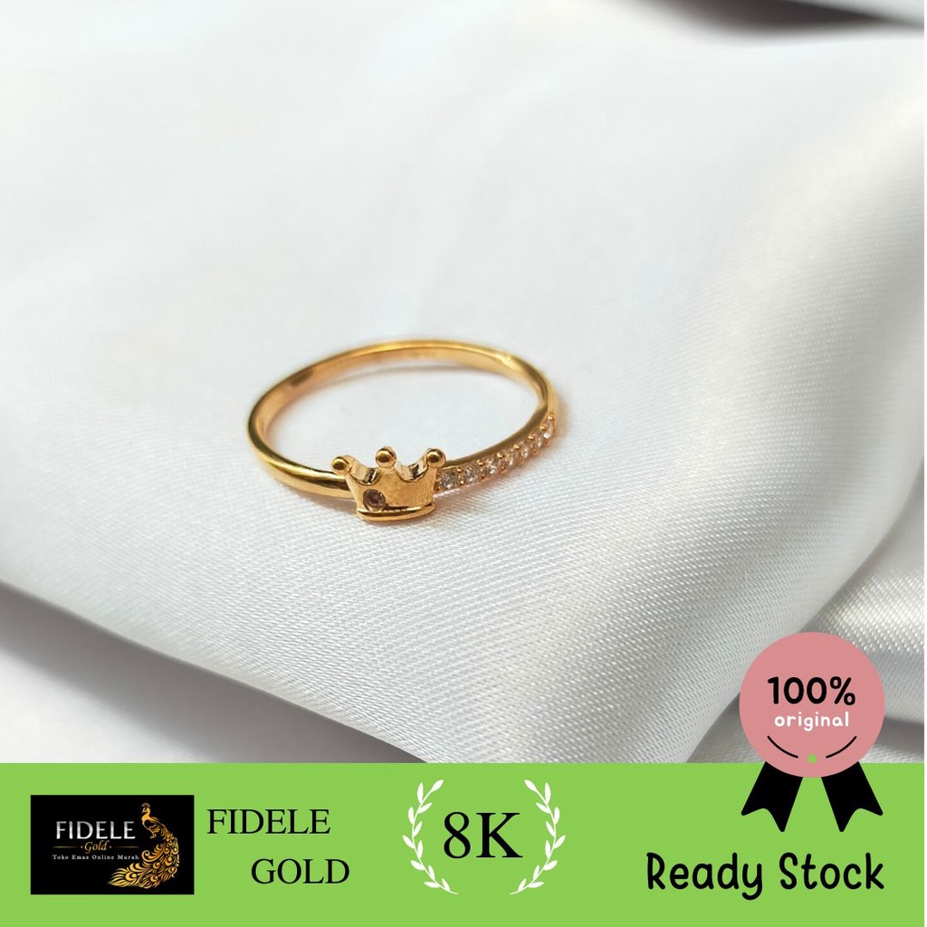 Cincin MAHKOTA CINCIN EMAS ASLI 375 CINCIN EMAS 8K