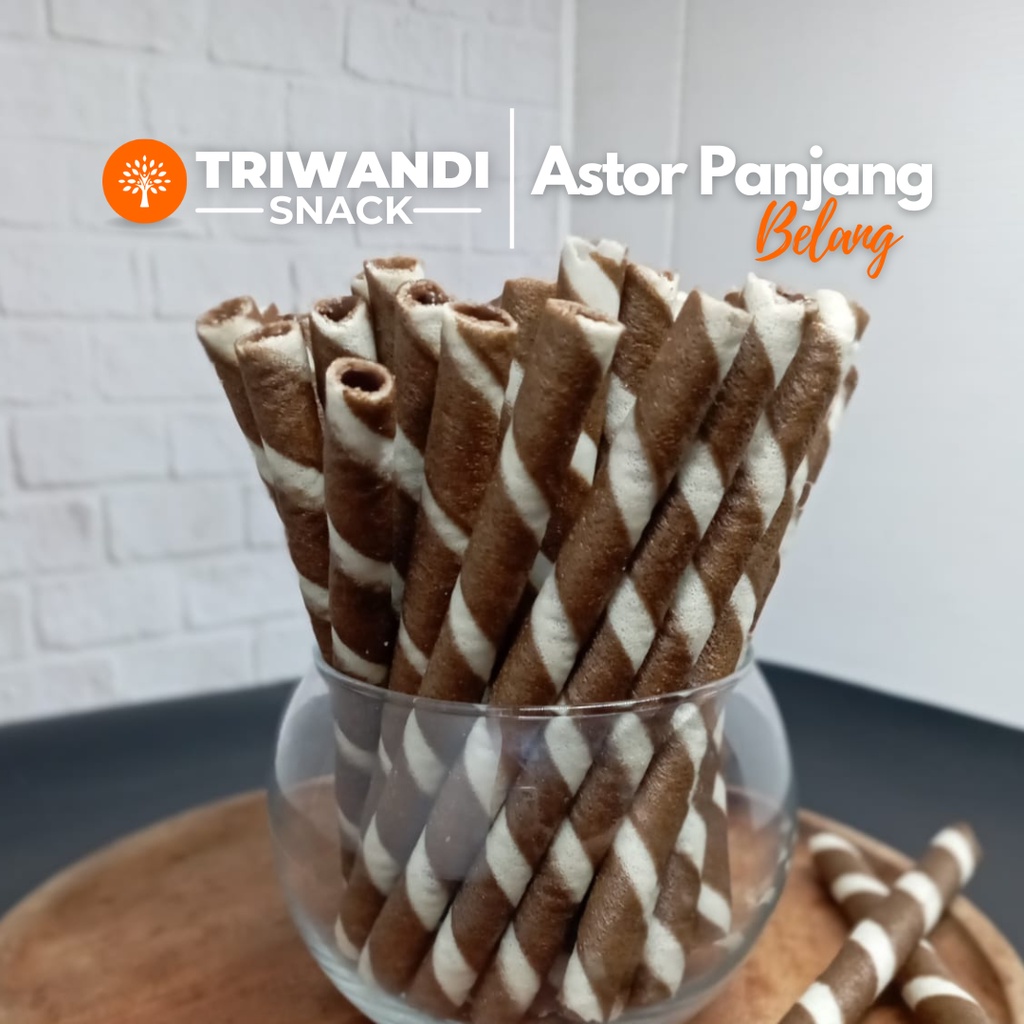 

Wafer stick Astor Belang Panjang Coklat Vanila 100 - 250 gram TRIWANDI SNACK oleh oleh bandung