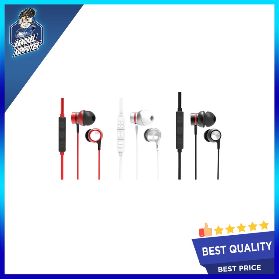 Rexus EZ3 Earphone Type C Connector - Hitam, Perak, Merah