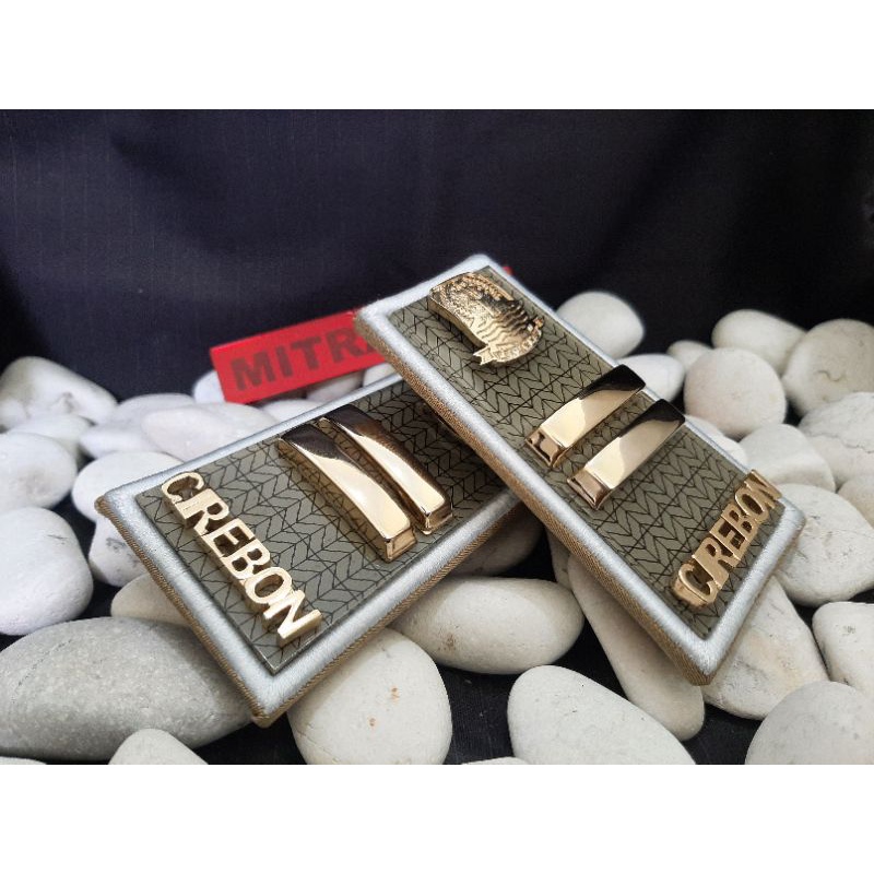 Pangkat Pdh ASN CIREBON 3B Lis Putih Kain Akrilik