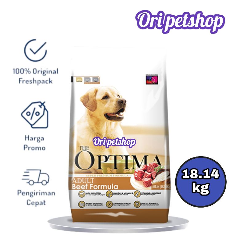 Optima Adult Beef Dog Food Makanan Anjing Dewasa 18,14kg - Grab/Gosend