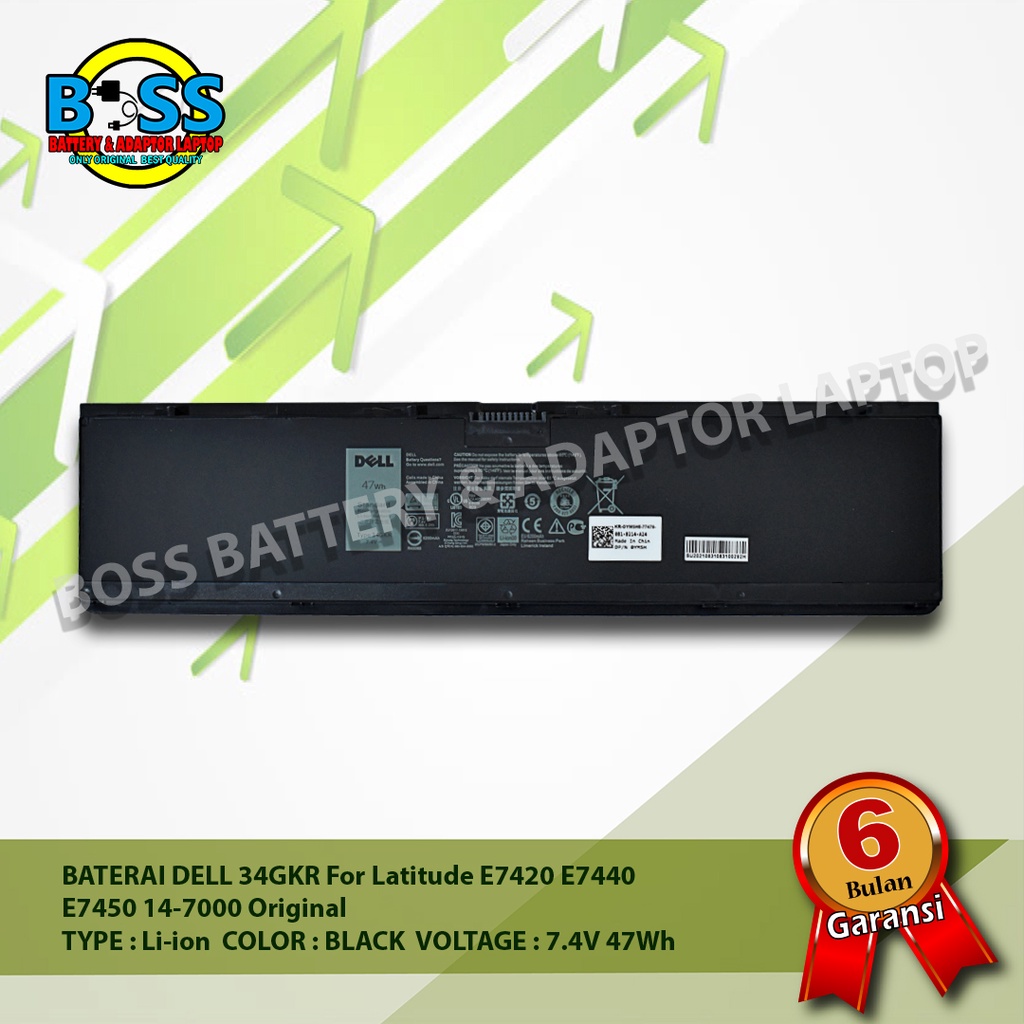 Baterai Original DELL DL E7440 34GKR 7.4V 4.7WH