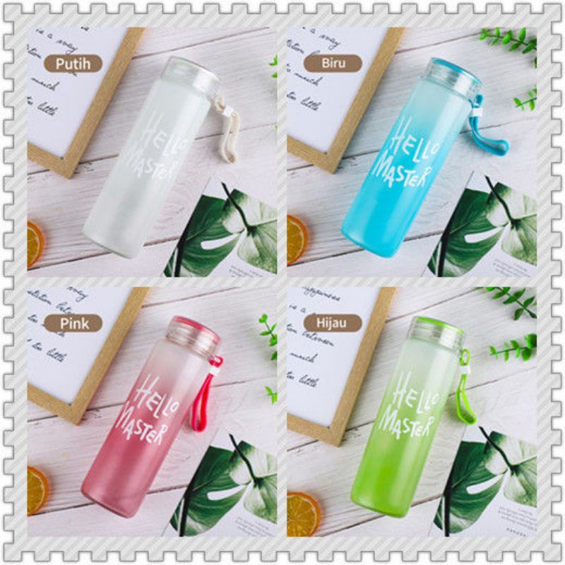 IKILOSHOP Tempat Botol Minum Hello Master Unik Termos Tumbler Kaca