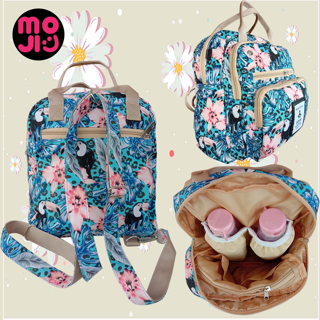 MOJI - Tas Ransel Diaper Bag MONOBE / Tas Perlengkapan Bayi / Tas Popok Pampers / Tas Multifungsi Ukuran 10 Inch