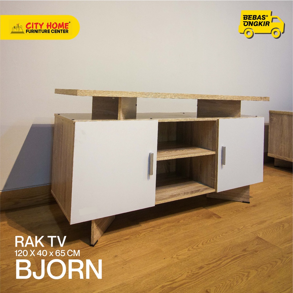Rak TV BJORN120 cm Wall Unit TV Unit Scandinavian | City Home Cikarang