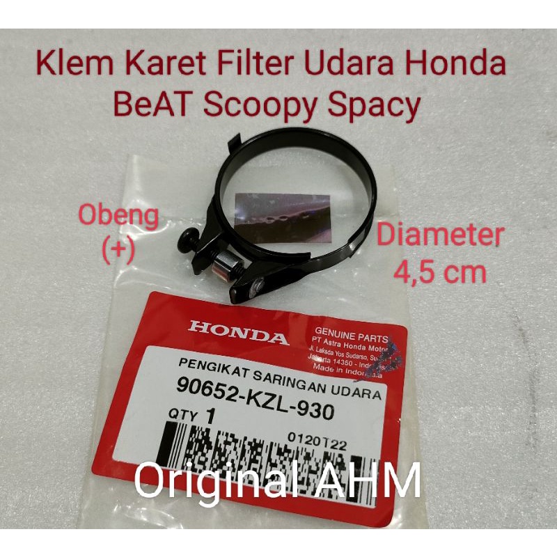 Klem Karet Filter Udara Honda BeAT Scoopy Spacy Ori AHM 90652 KZL 930