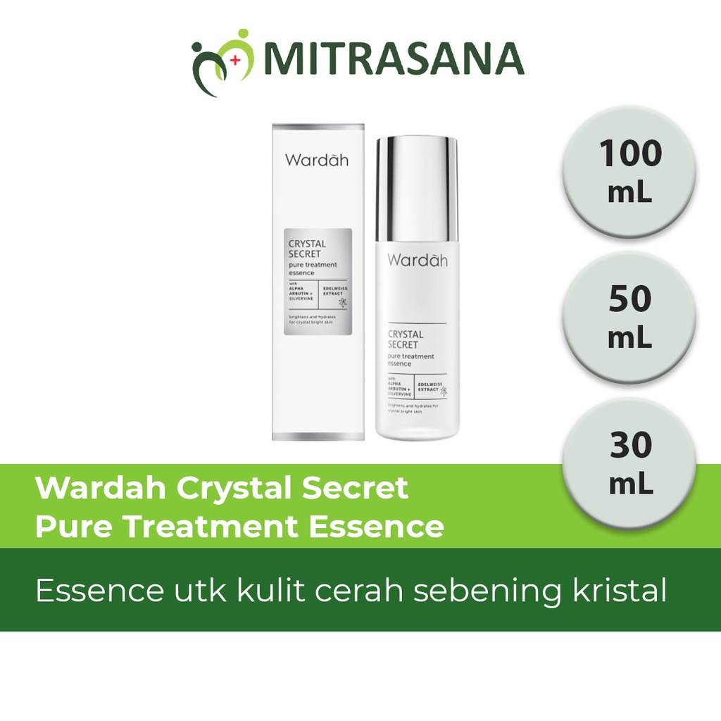 Wardah Crystal Secret Pure Treatment Essence - 100 ml | 30 ml | 50 ml | mencerahkan dan skin booster