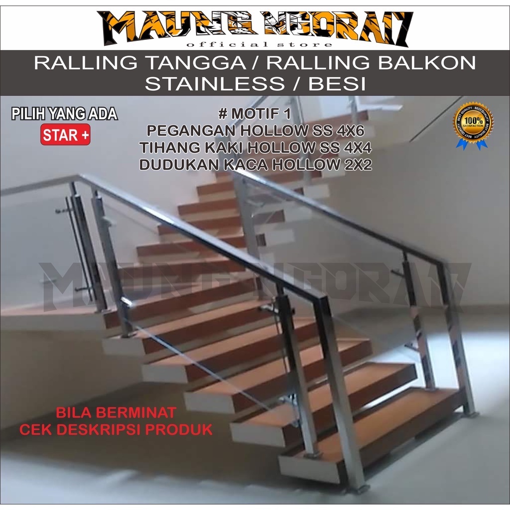 Ralling tangga / pegangan tangga minimalis / ralling balkon stainless / ralling tangga stainless