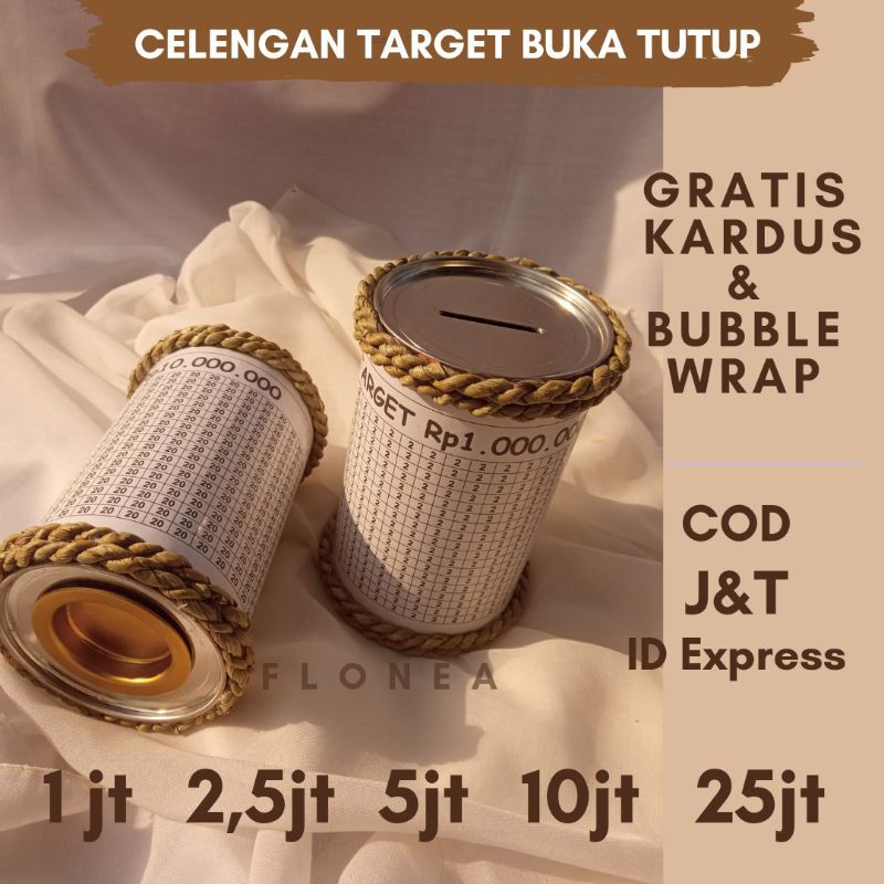 NEW Celengan Target / Celengan Buka Tutup / Celengan Target Viral/ Nabung / Tabungan Target