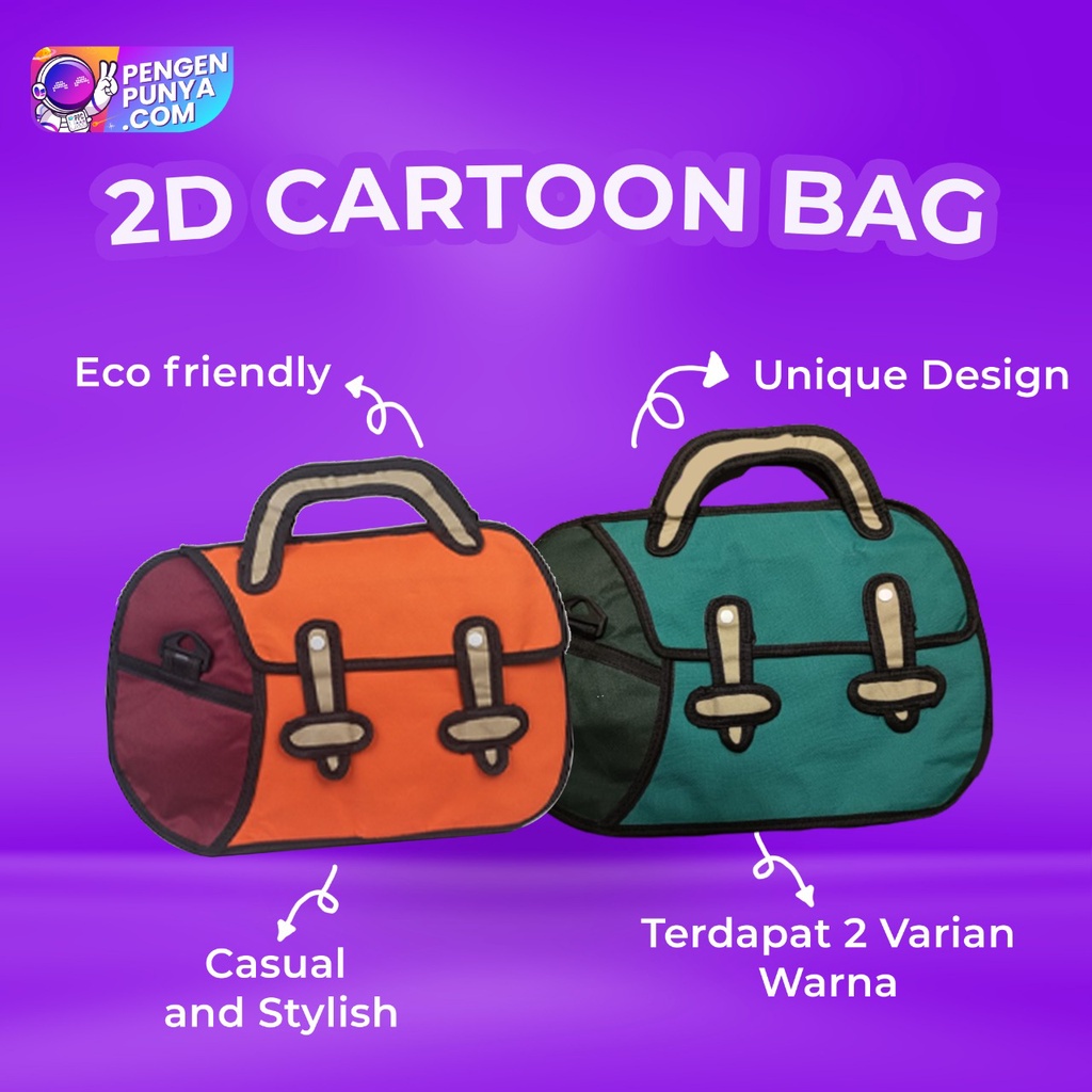 Tas Wanita 2D Kecil | Tas Selempang | Tas Jinjing Wanita | Tas Bahu Wanita | Tas Unik - Pengen Punya