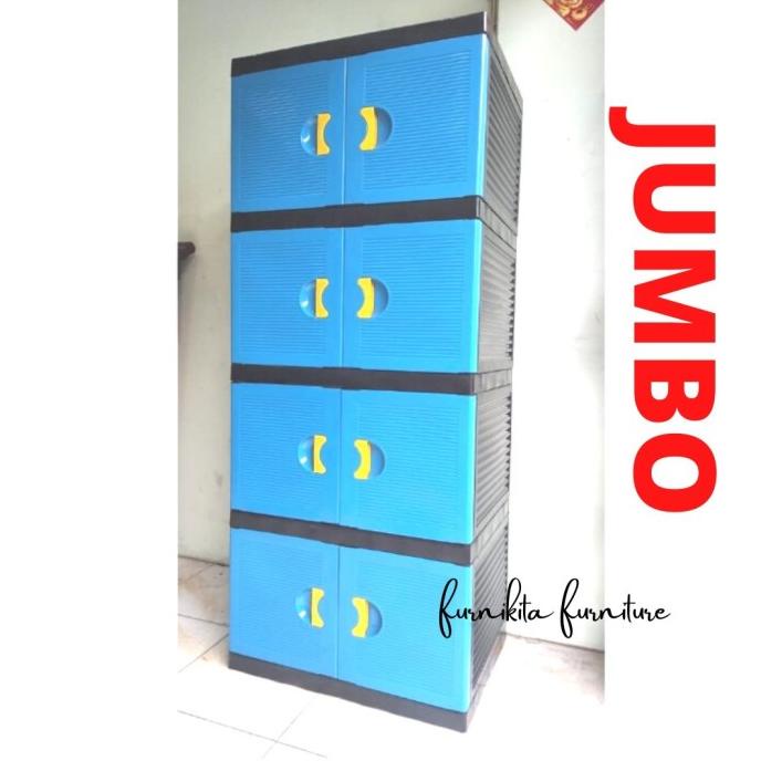

BESAR - LEMARI PAKAIAN PLASTIK SUSUN 4 MINIMALIS MODERN stock ready