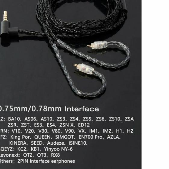 JCALLY JC08S With Mic KABEL UPGRADE for KZ ZSN Pro X KZ DQ6 KZ EDX Pro - Pin B /Dual Pin, No Promo