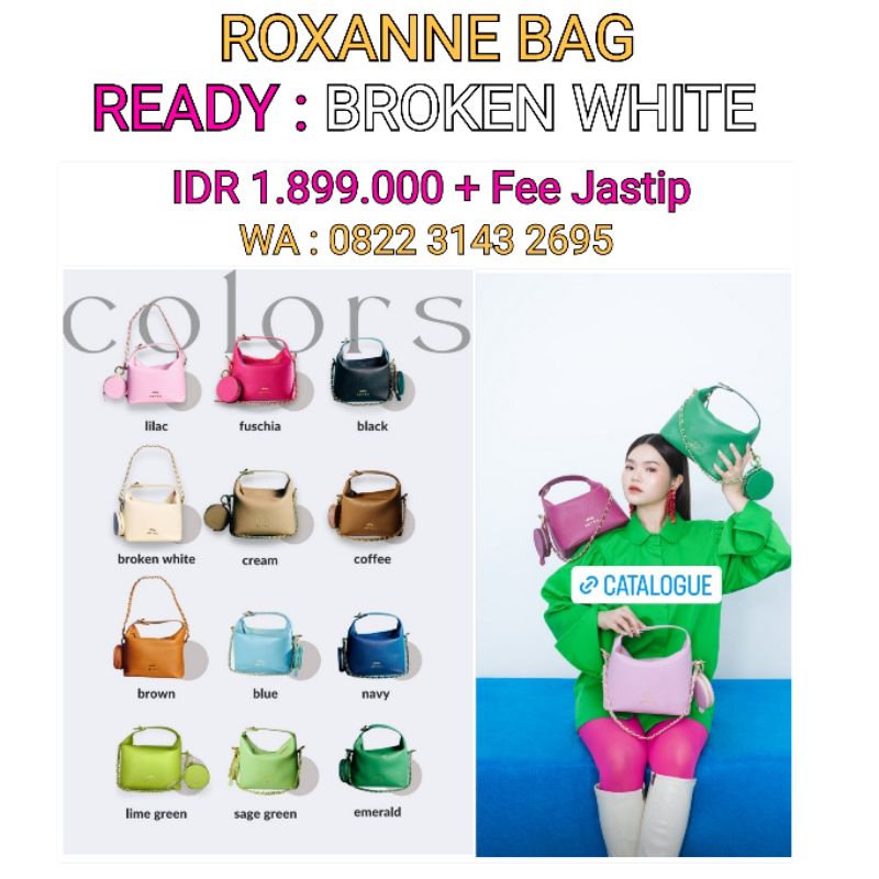 READYIwearmyra - Roxanne Bag x Futari Kusuma Amyra Cow Leather Tas Kulit Asli Pastel Color Open Jast