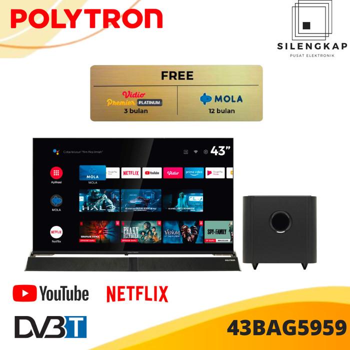 Tv Polytron Smart Cinemax Soundbar Tv 43 Inch Pld 43Bag5959 Baru
