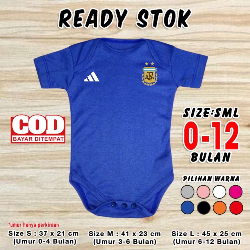 jumper Bayi Argentina sepak bola set jamper jemper romper baju kaos pakaian kado laki laki perempuan