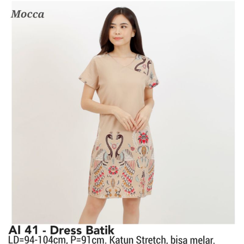 DRESS BATIK LITA  TERUSAN KERJA KANTOR WANITA MURAH 41 BAJU FASHION CEWEK ETNIK