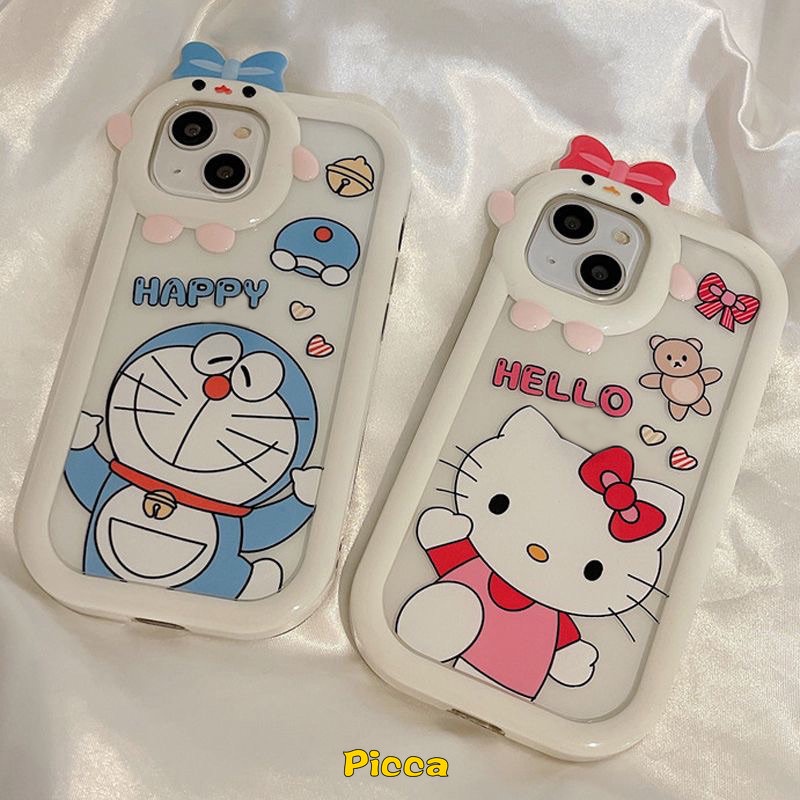 Casing Couple Kartun Hello Kitty Doraemon Redmi A1+9 10 9A 9T 10C 10A 9C NFC Note9 8 11 11Pro+10 11s 10 Pro Max Plus PO CO M3 X3 NFC Pro Mi 11Lite 3D Monster Kecil Sarung