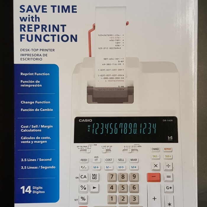 

Calculate Casio Dr 140 R Printing Calculator