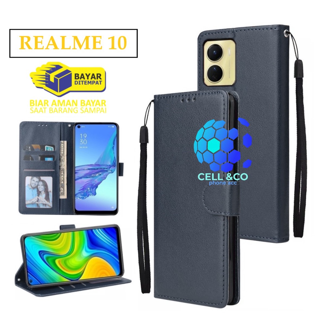 Flip cover NEW REALME 10 2022 TERBARU Flip case buka tutup kesing hp casing flip case leather wallet