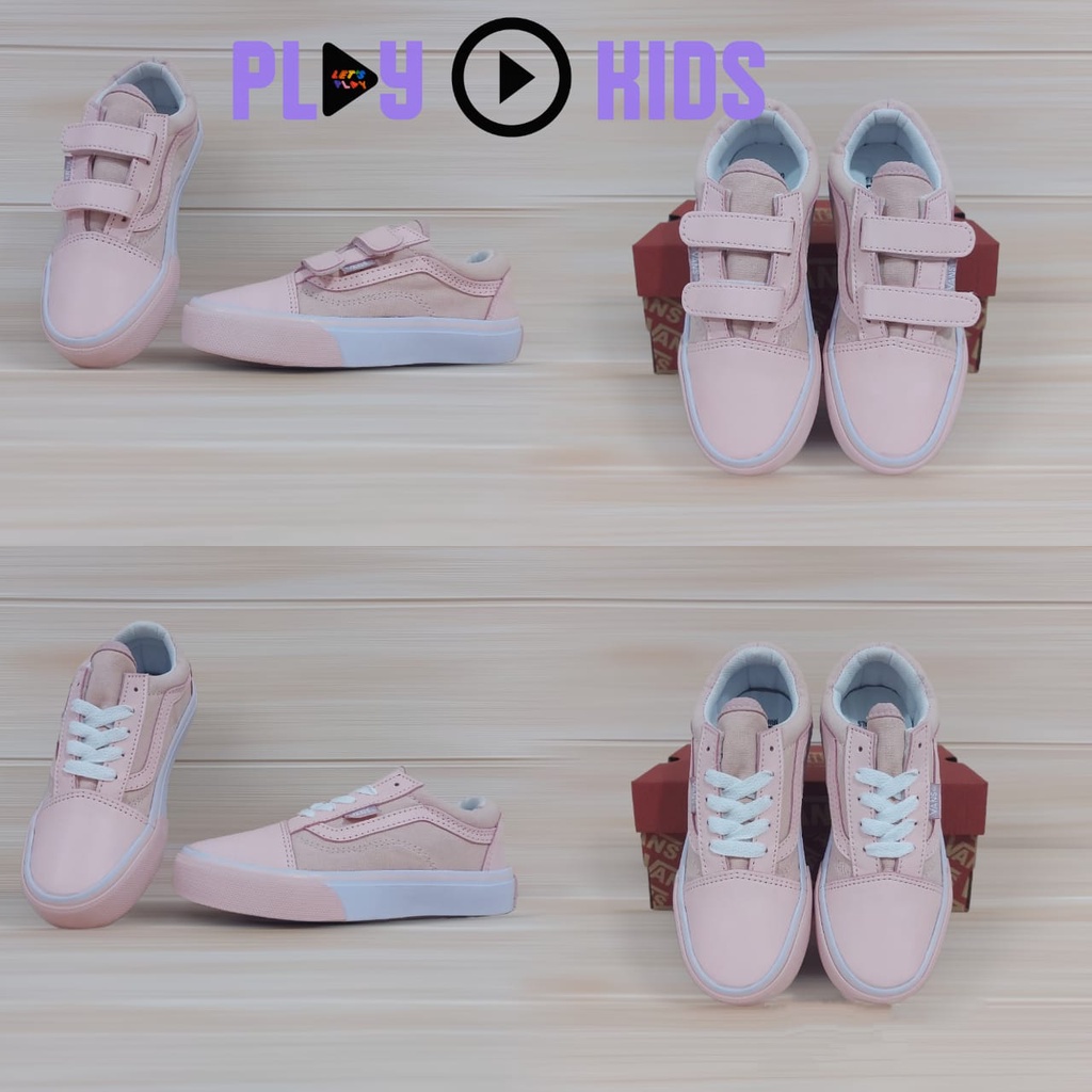 SEPATU ANAK PEREMPUAN | SEPATU SNEAKER ANAK PEREMPUAN | SEPATU V4N5 ANAK OLD SKO0L VELCRO DAN TALI SIZE 21-35