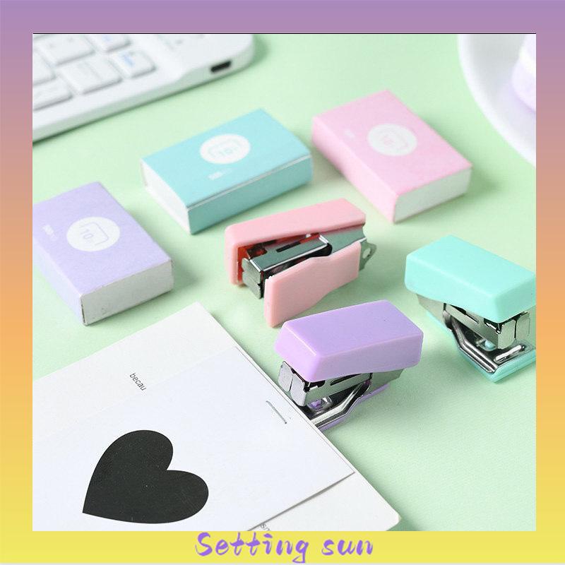 stapler staple cute set Stapler Mini Set Staples Perlengkapan Kantor  Mengikat Logam Kreatif TN