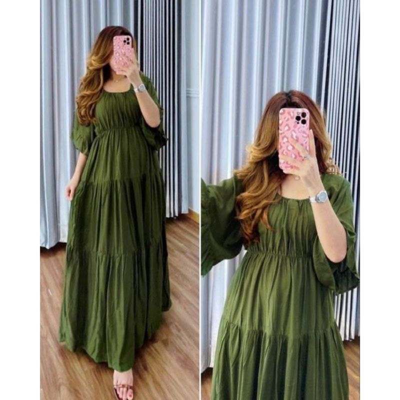 gamis polos tdk kerut di dada