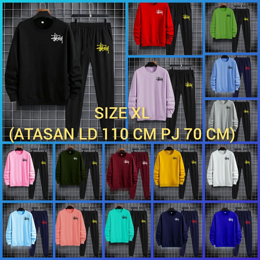 BISA COD/JHOSE/STELAN STU/SET SWEATER DAN CELANA JOGGER/TERBARU/UNISEX