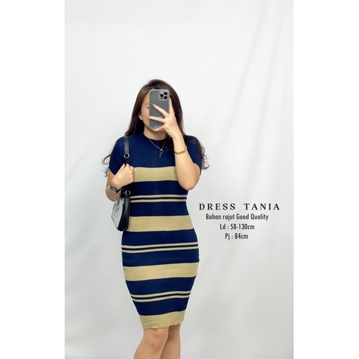 MDLV ~ BAJU RAJUT DRESS TANIA RAJUT // STRIPE DRESS RAJUT // CASUAL DRESS // FASHION WANITA