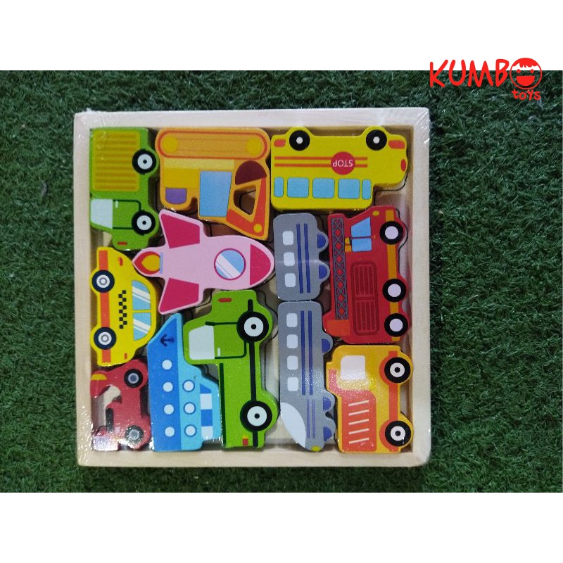 Mainan Puzzle Kayu 3D Animal Mencocokan Bentuk