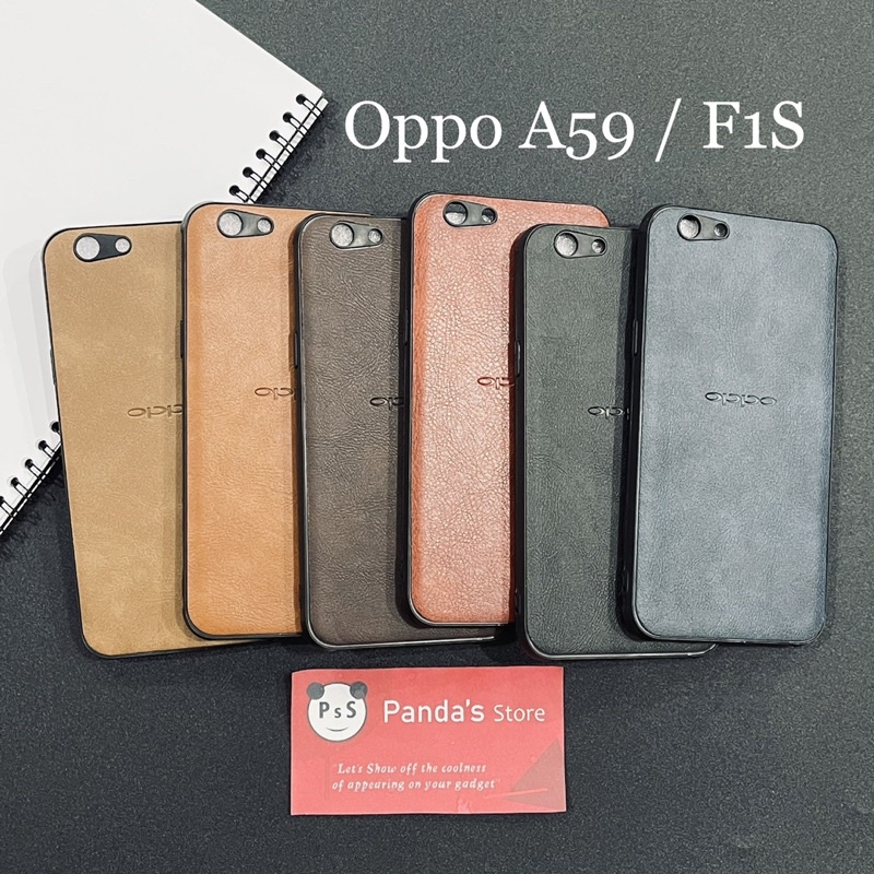 Leather Case Oppo A59 / F1s Softcase Kulit Elegan Casing Slim Fit