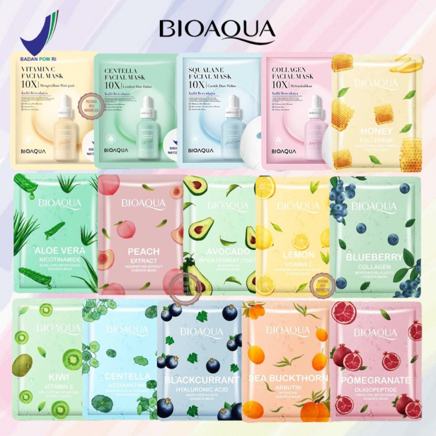 [BPOM] BIOAQUA BIO AQUA SHEET MASK 10X ESSENCE FACE MASK FLOWER SERIES ESSENCE MASK MASKER WAJAH