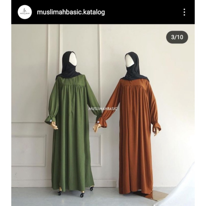 PRELOVED Bella dress @muslimahbasic.id - Caramel MUAT S-M (baca deskripsi)