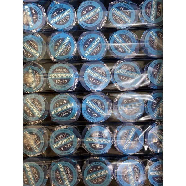 

Kertas Thermal 57x30 / 58x30mm Sokopaper Printer Spot Edc - Printer Kasir Bluetooth (pack/10pcs)