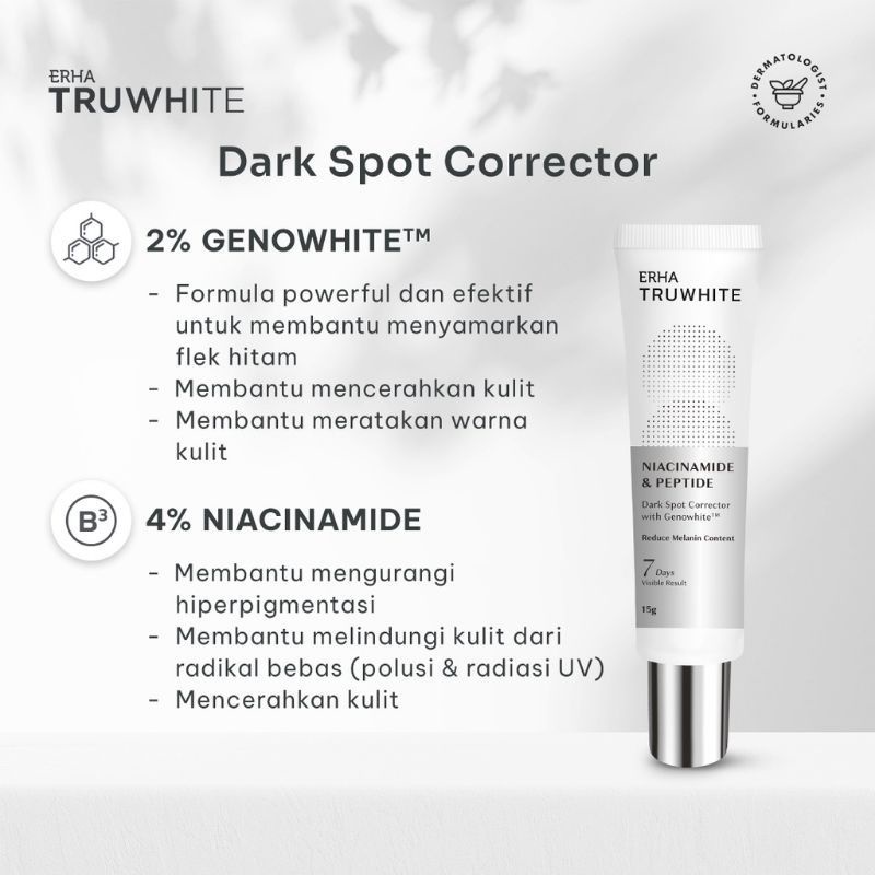 Erha Truwhite Niacinamide &amp; Peptide Dark Spot Corrector 15gr - Krim Pencerah Flek Hitam