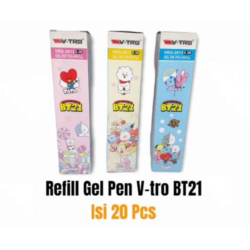 [1 Pack=20pcs] Refill Gel Pen Fancy- Isi Ulang Pulpen Gel Lucu- Isi Pulpen Gel Animasi