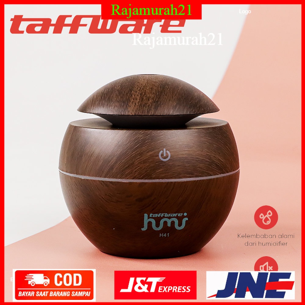 Taffware Air Humidifier Aromatherapy Oil Diffuser 130ml Wood Design - OMHZR7BR