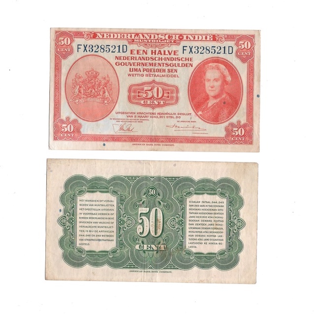 Uang kuno Indonesia 50 Sen 1943 Seri NICA