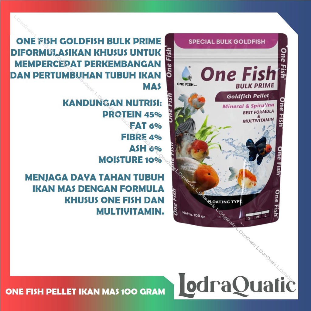 ONE FISH PELET GOLDFISH PELET BOOSTER WARNA IKAN MAS KOKI ANTI STRESS PAKAN IKAN MAS KOKI ORANDA RANCHU LION HEAD KHUSUS PROGRESS KOKI PREMIUM RED PREMIUM BLUE PREMIUM YELLOW