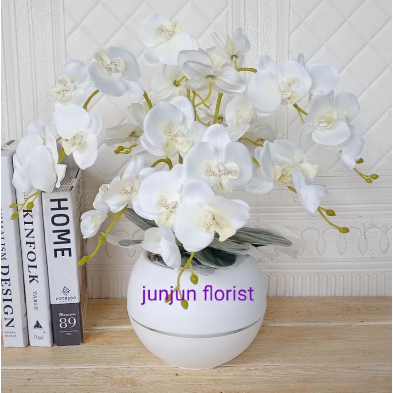 Bunga anggrek kainjumbo pot bola besar/bunga anggrek jumbo artificial
