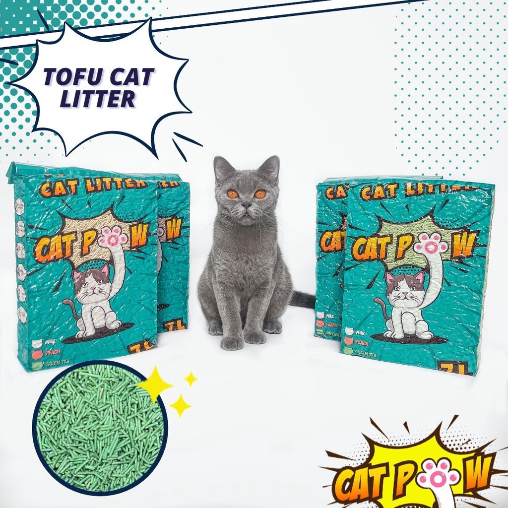 CATPOW Tofu Cat Litter Pasir Kucing 7 Liter Cat Litter Box Jumbo Pasir Kucing Tofu Litter Box Kucing