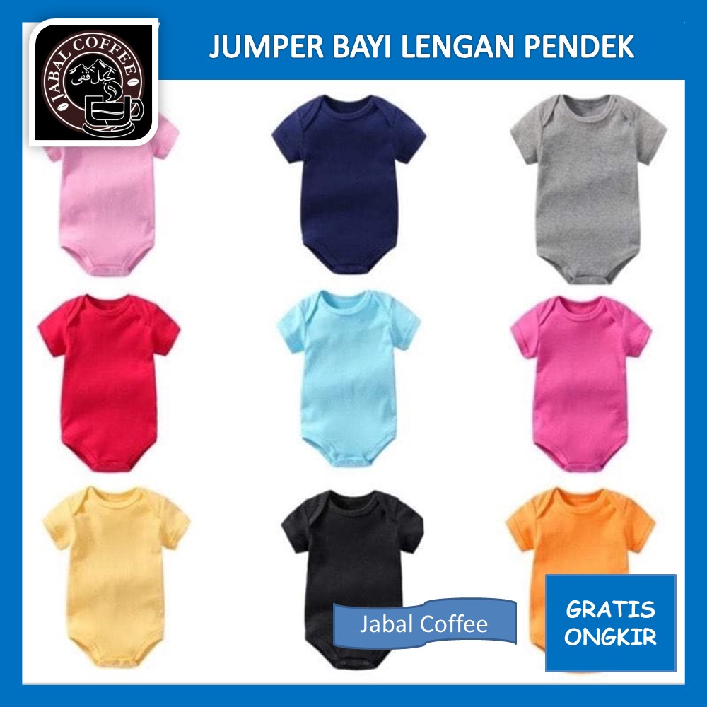 Jumper Baju Anak Bayi Laki Perempuan / Jumper Baju Bayi Lengan Pendek Bodysuits Katun Polos Jumpsuit Baby Newborn