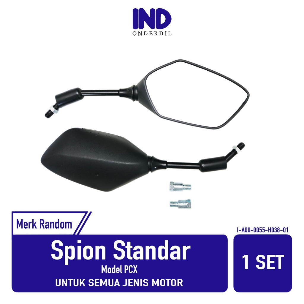 Spion-Sepion-Kaca-Cermin-1 Set-Kanan-Kiri Standar Model PCX 150 New-160 &amp; Vario 160 Bisa Untuk Semua Jenis Motor Honda Beat-Vario-Scoopy-Spacy-Grand-Karisma-Revo-Supra-Blade