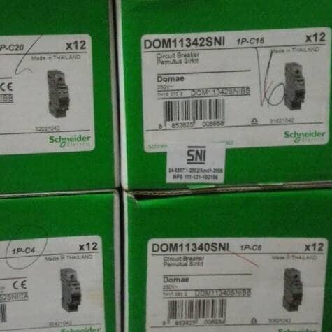 MCB (sekring pemutus arus listrik) merek "Schneider" 6A, 10A, 16A, 20A - 6 A