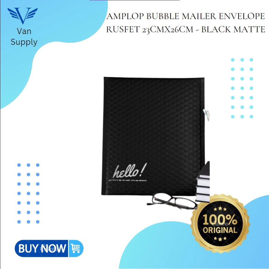 

Amplop Bubble Mailer Envelope Rusfet 23cmx26cm - Black Matte