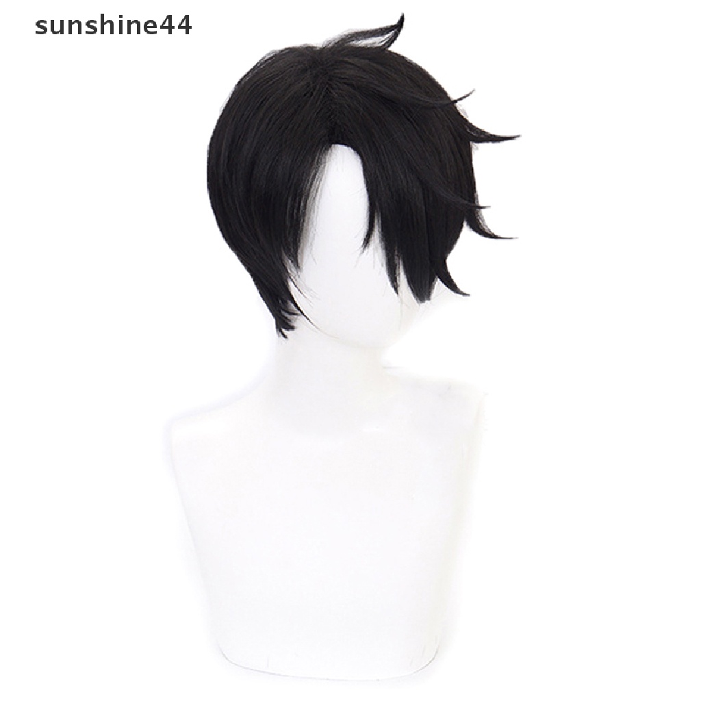 Sunshine Wig / Rambut Palsu Anime Yakusoku no Neverland The Promised Neverland Ray Pendek Warna Hitam Untuk Cosplay